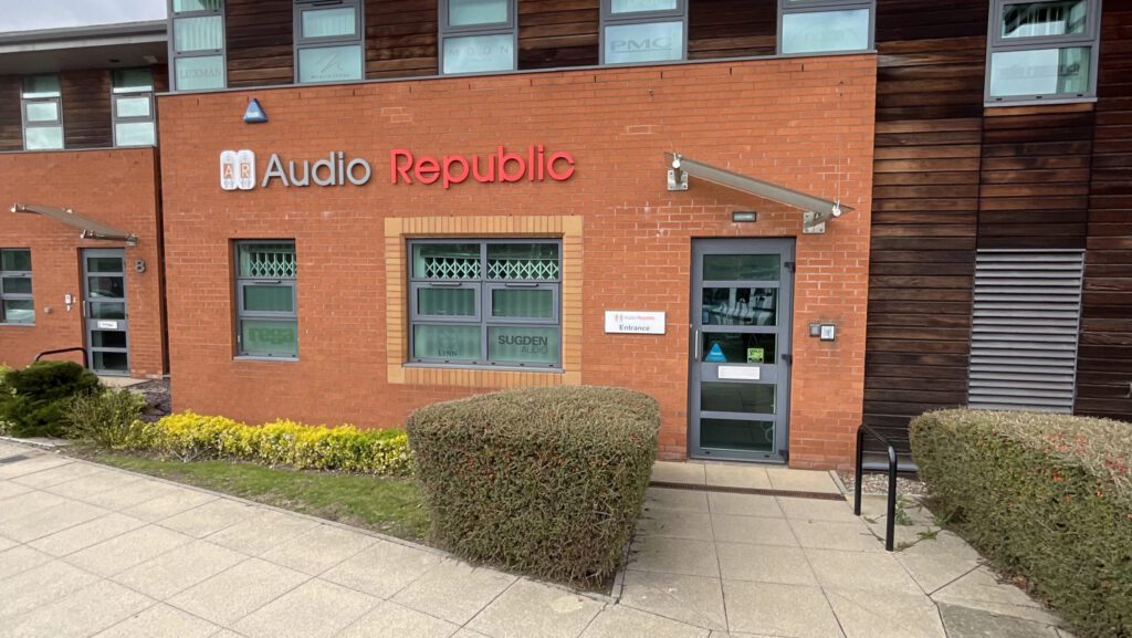 Audio Republic hi-fi shop exterior at The Watermark, Gateshead